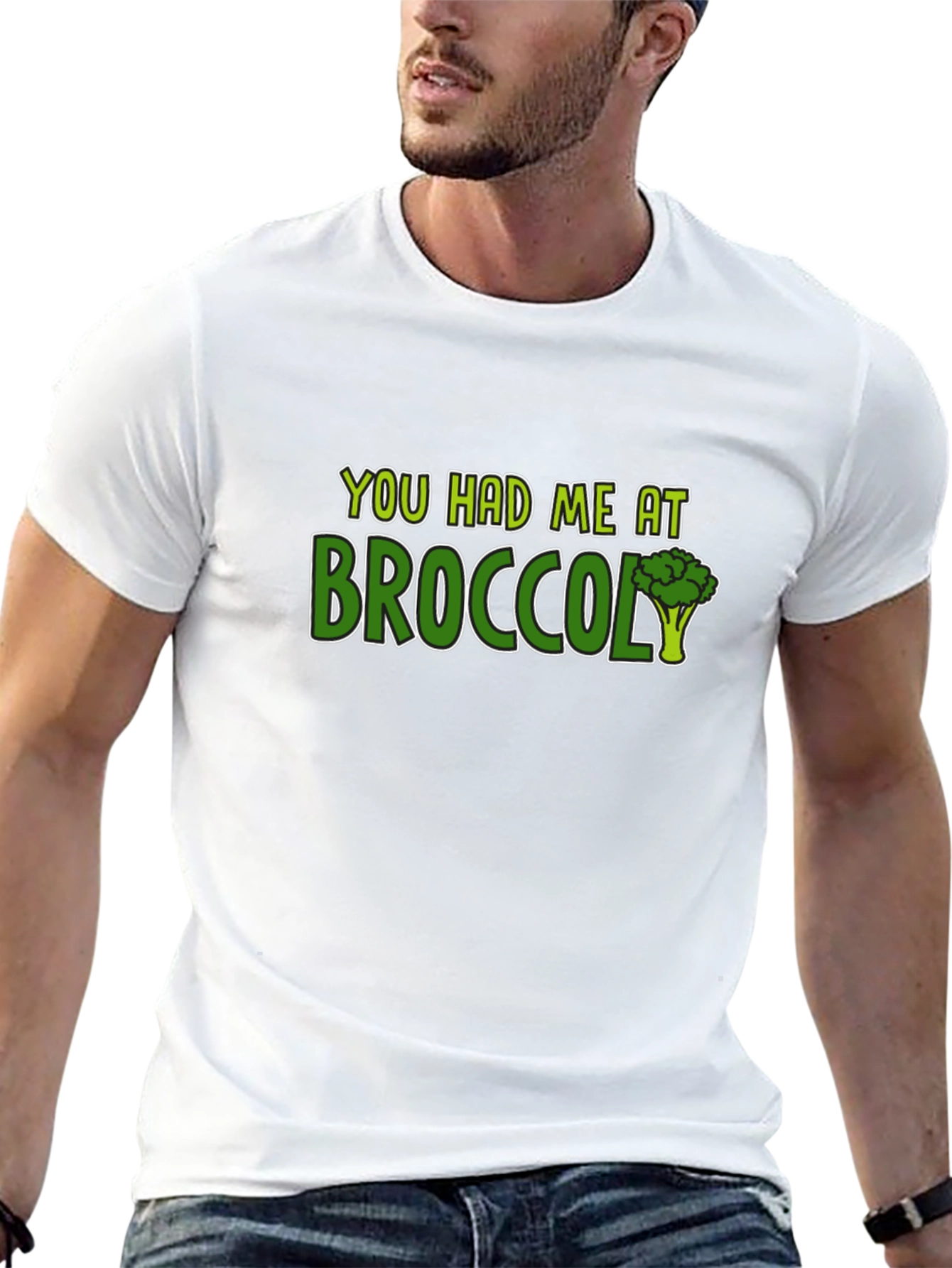 You Had Me at Broccoli Graphic Tee - Black