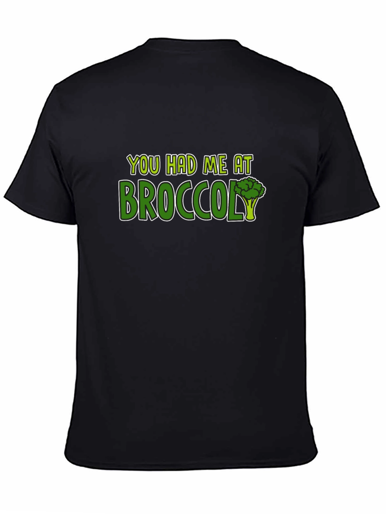 You Had Me at Broccoli Graphic Tee - Black