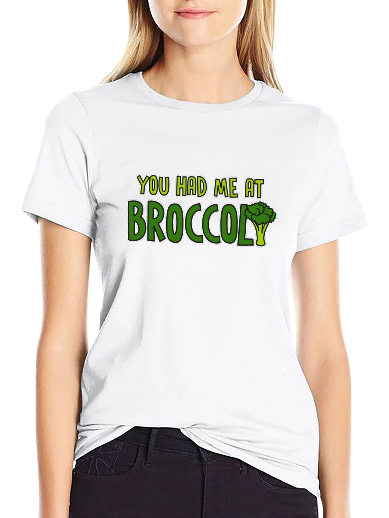 You Had Me at Broccoli Graphic Tee - Black