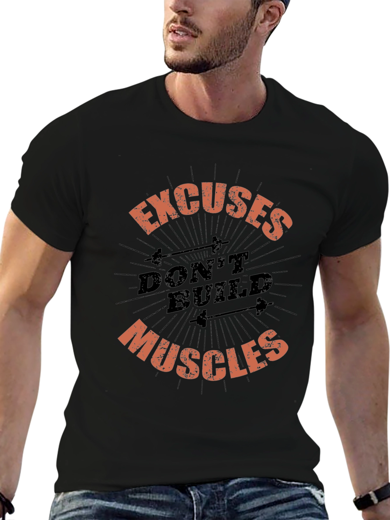 Excuses Dont Build Muscles Graphic Tee