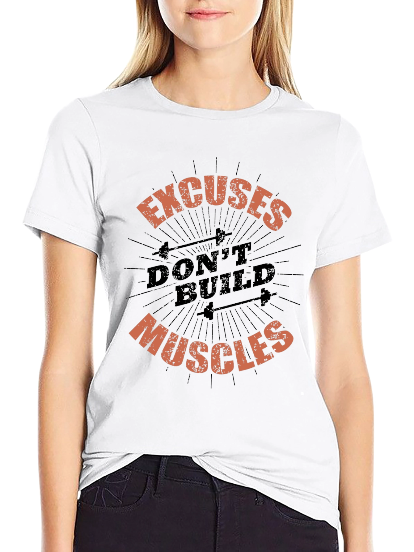 Excuses Dont Build Muscles Graphic Tee