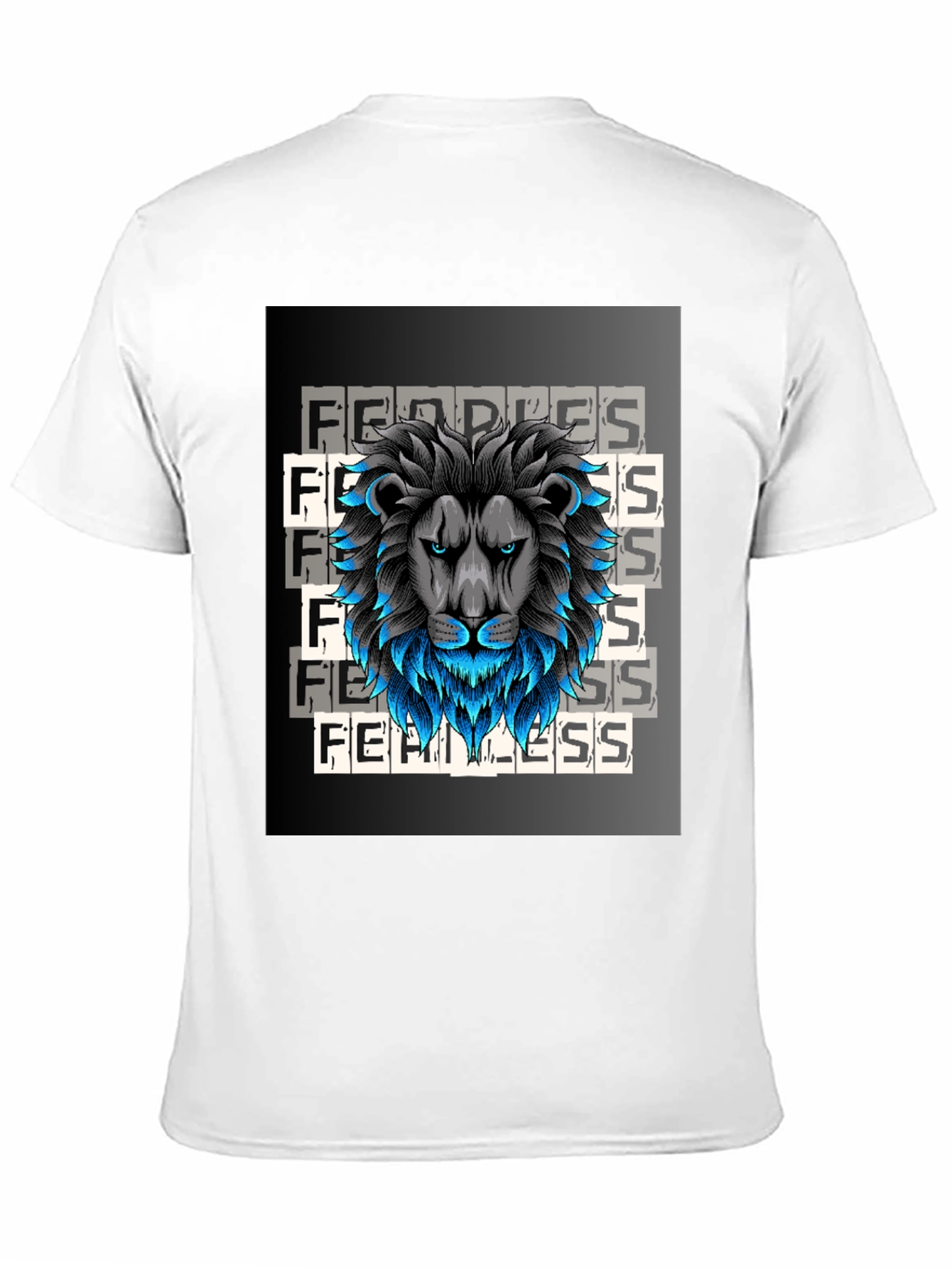Fearless Lion Graphic Tee - Black Cotton T-Shirt