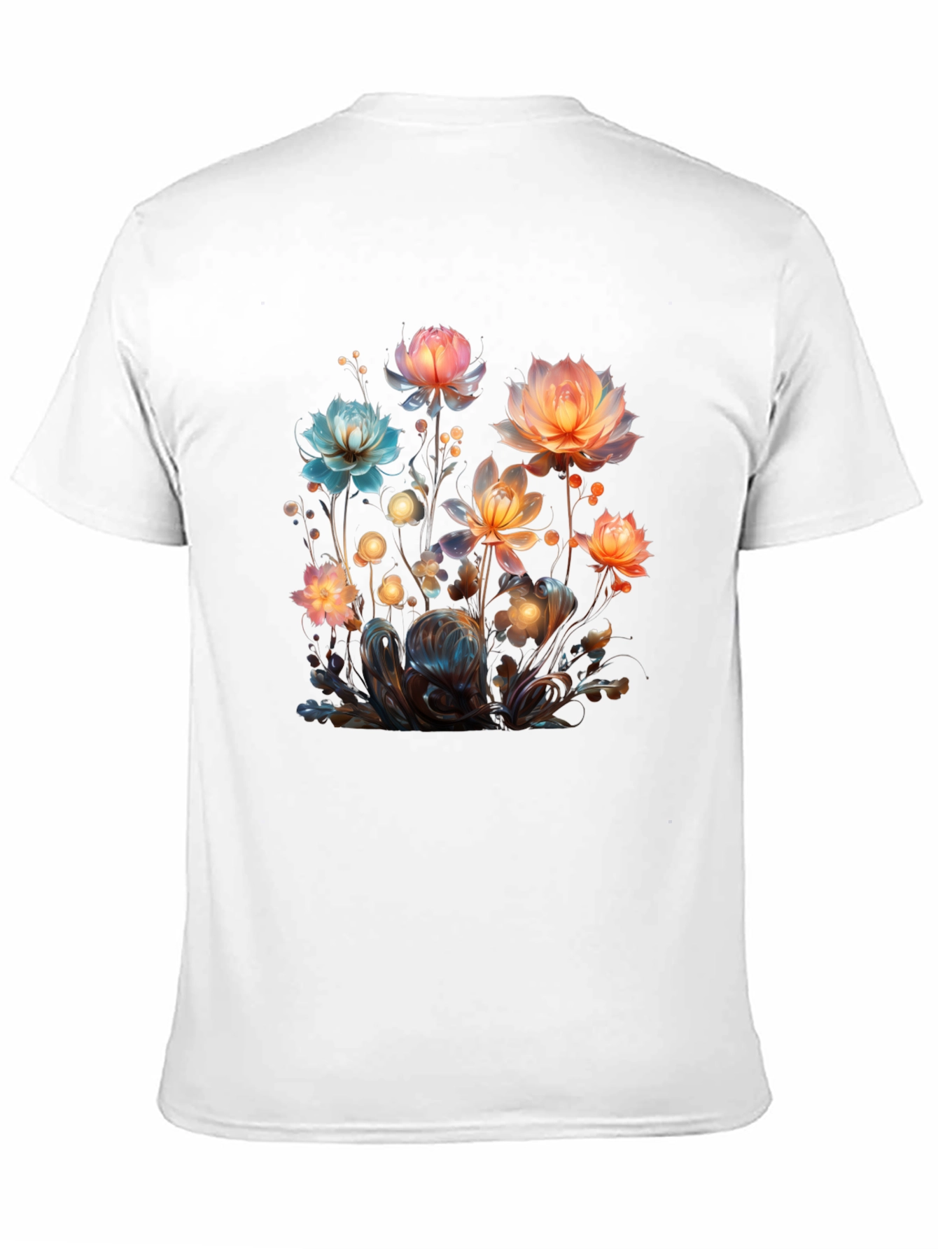 Floral Fantasy Black T-Shirt