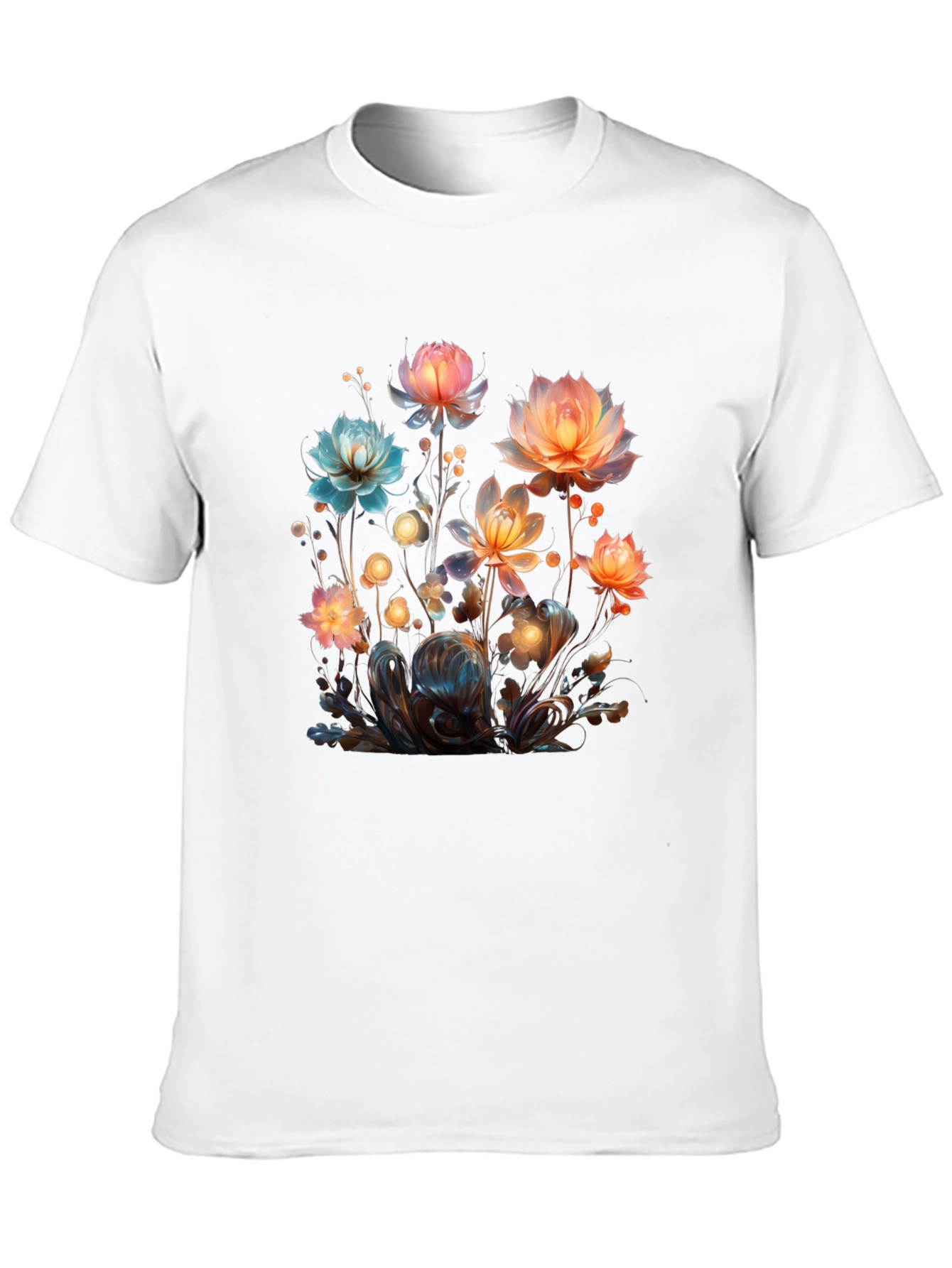 Floral Fantasy Black T-Shirt