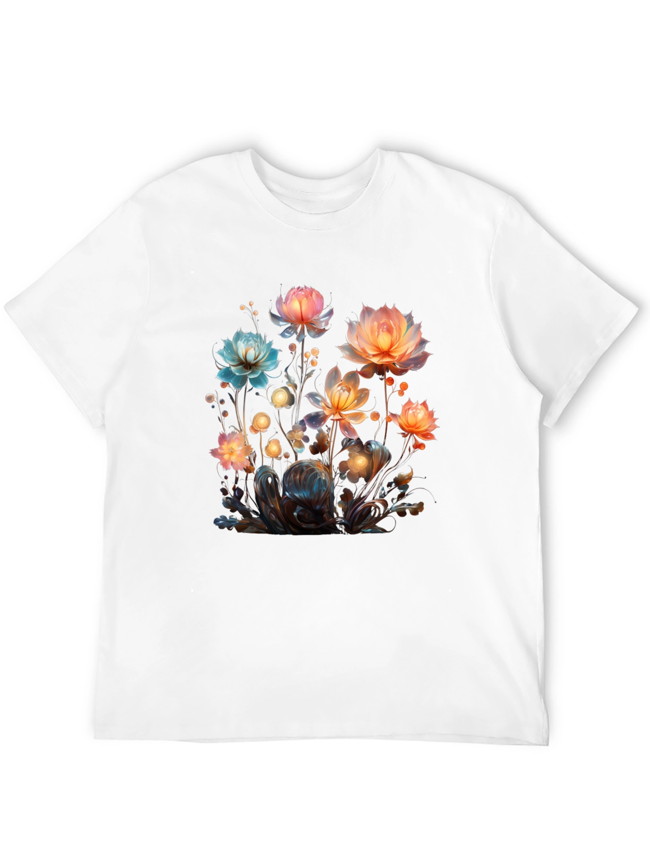 Floral Fantasy Black T-Shirt