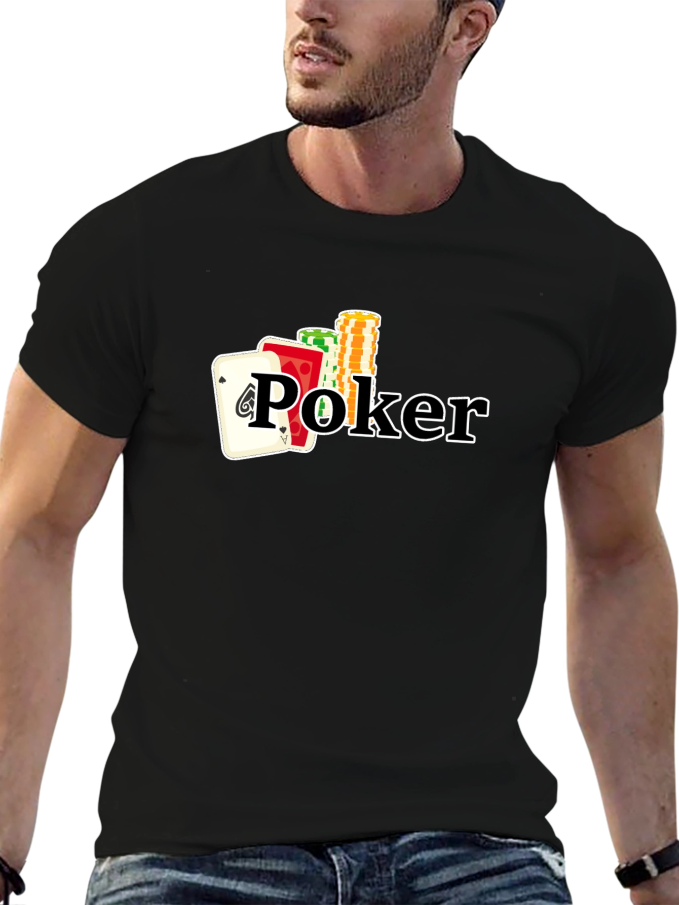 Poker Design Black T-Shirt