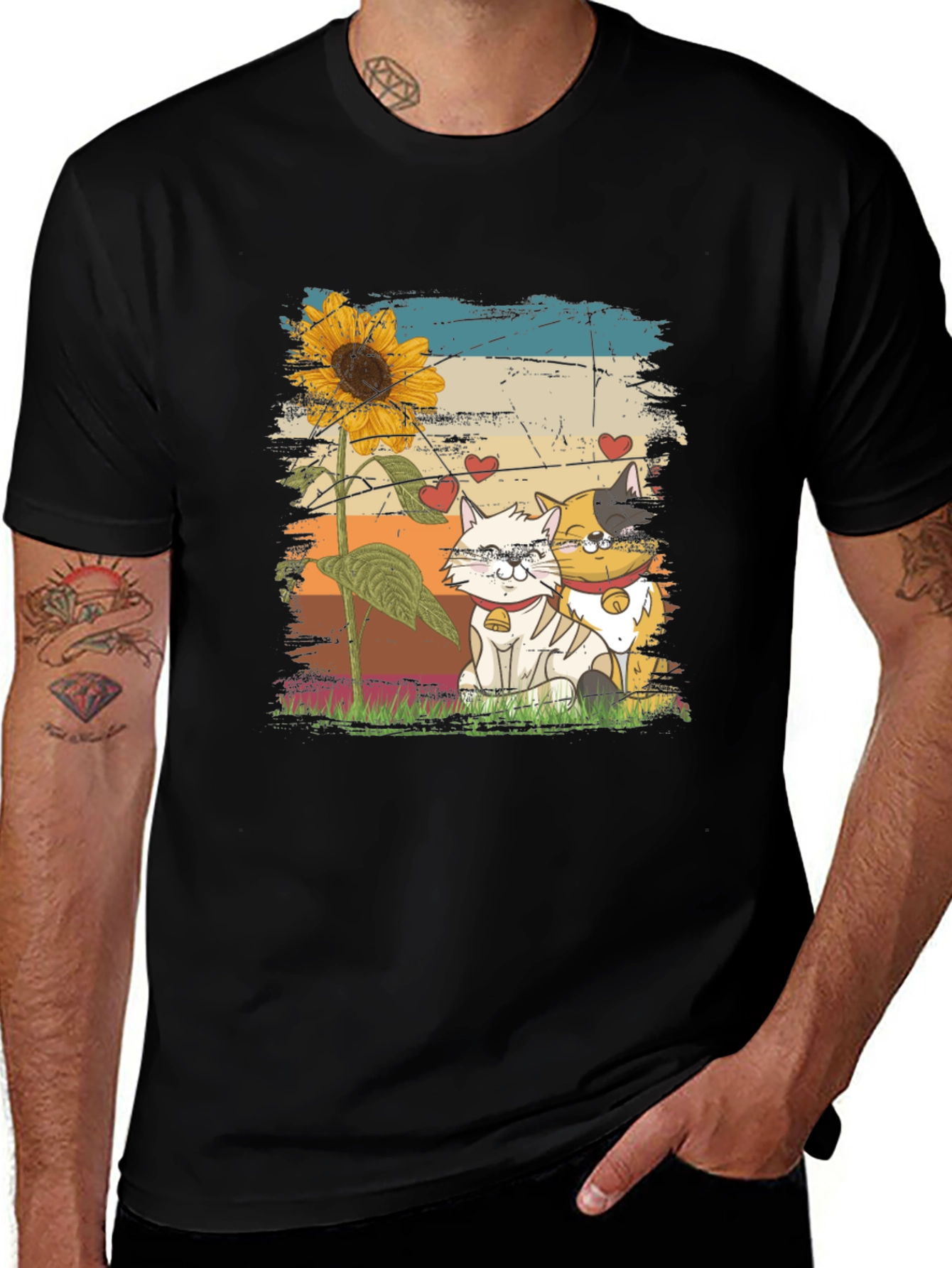 Cats and Sunflower T-Shirt