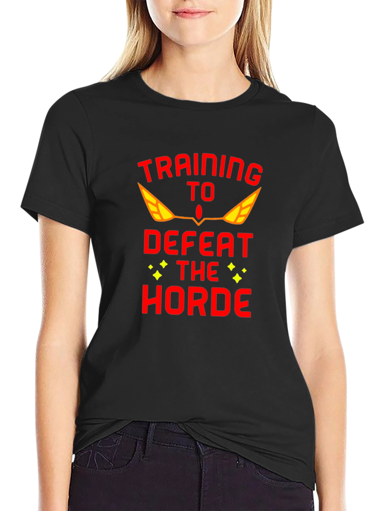 Training to Defeat the Horde Black T-Shirt