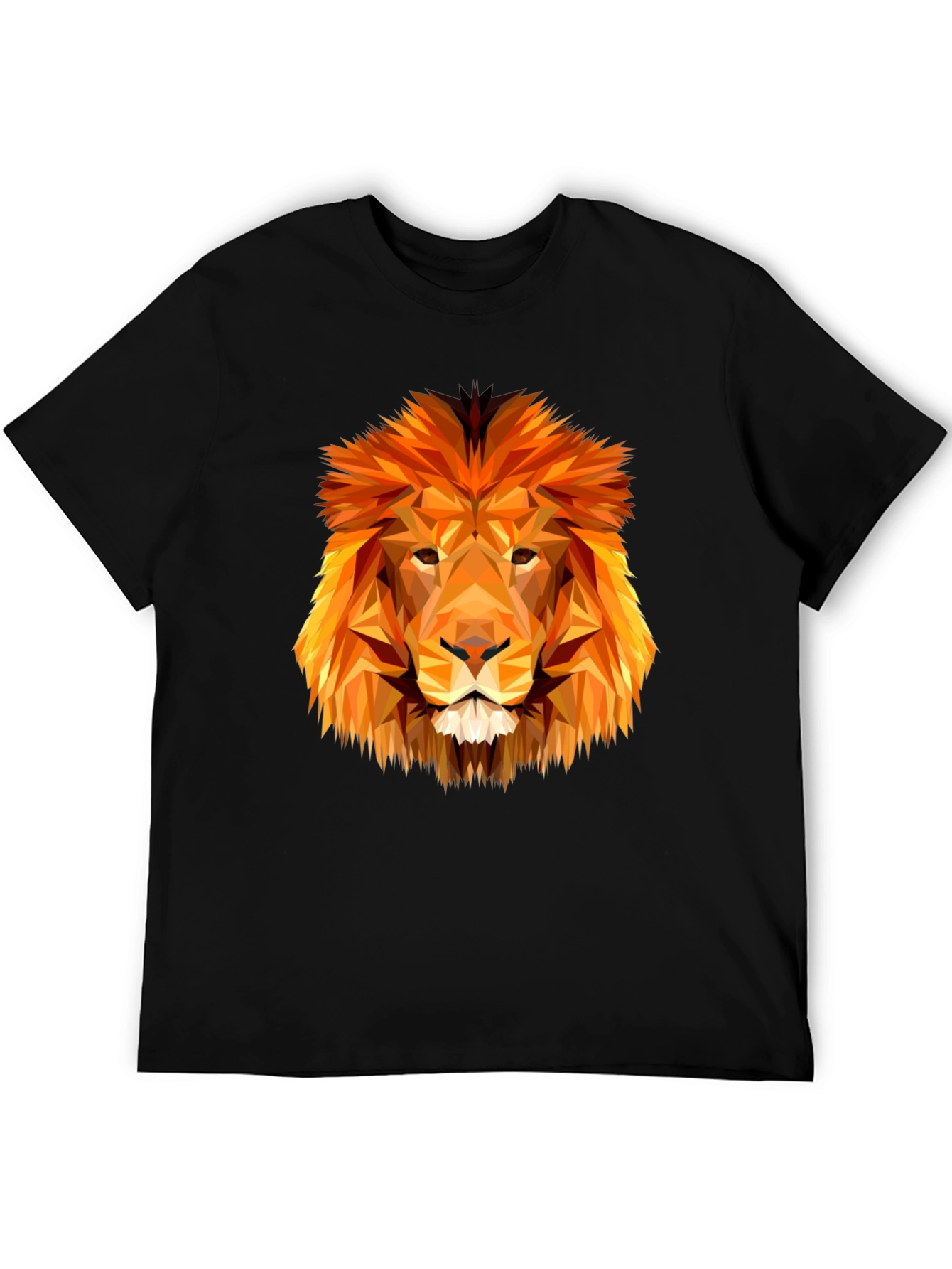 Geometric Lion Graphic Tee - Modern Animal Print Shirt