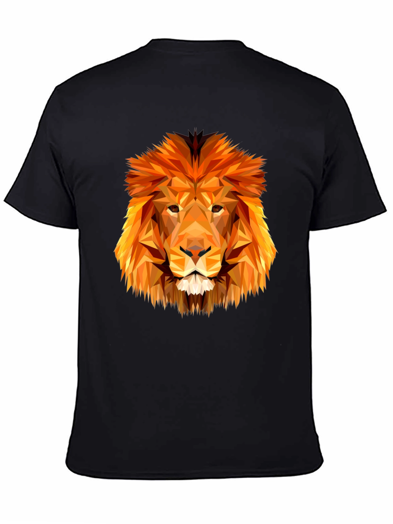 Geometric Lion Graphic Tee - Modern Animal Print Shirt