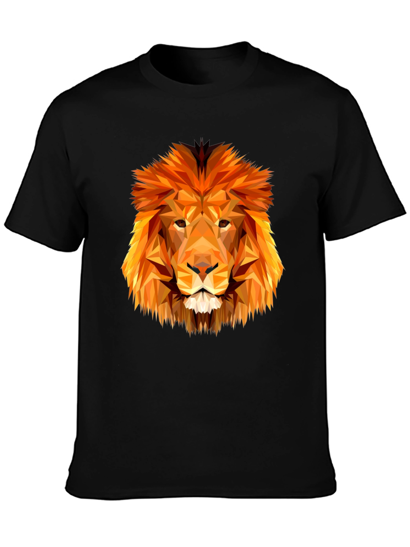 Geometric Lion Graphic Tee - Modern Animal Print Shirt