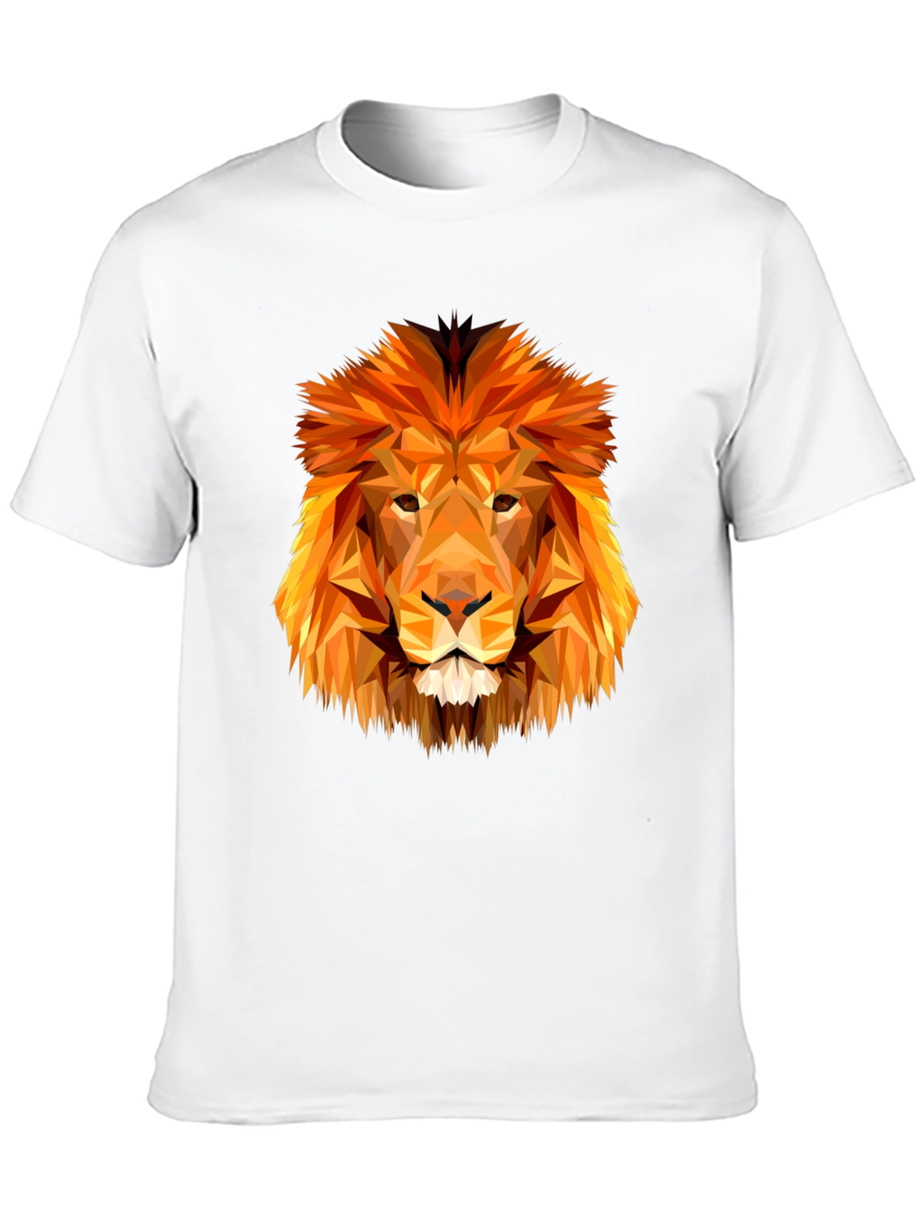 Geometric Lion Graphic Tee - Modern Animal Print Shirt