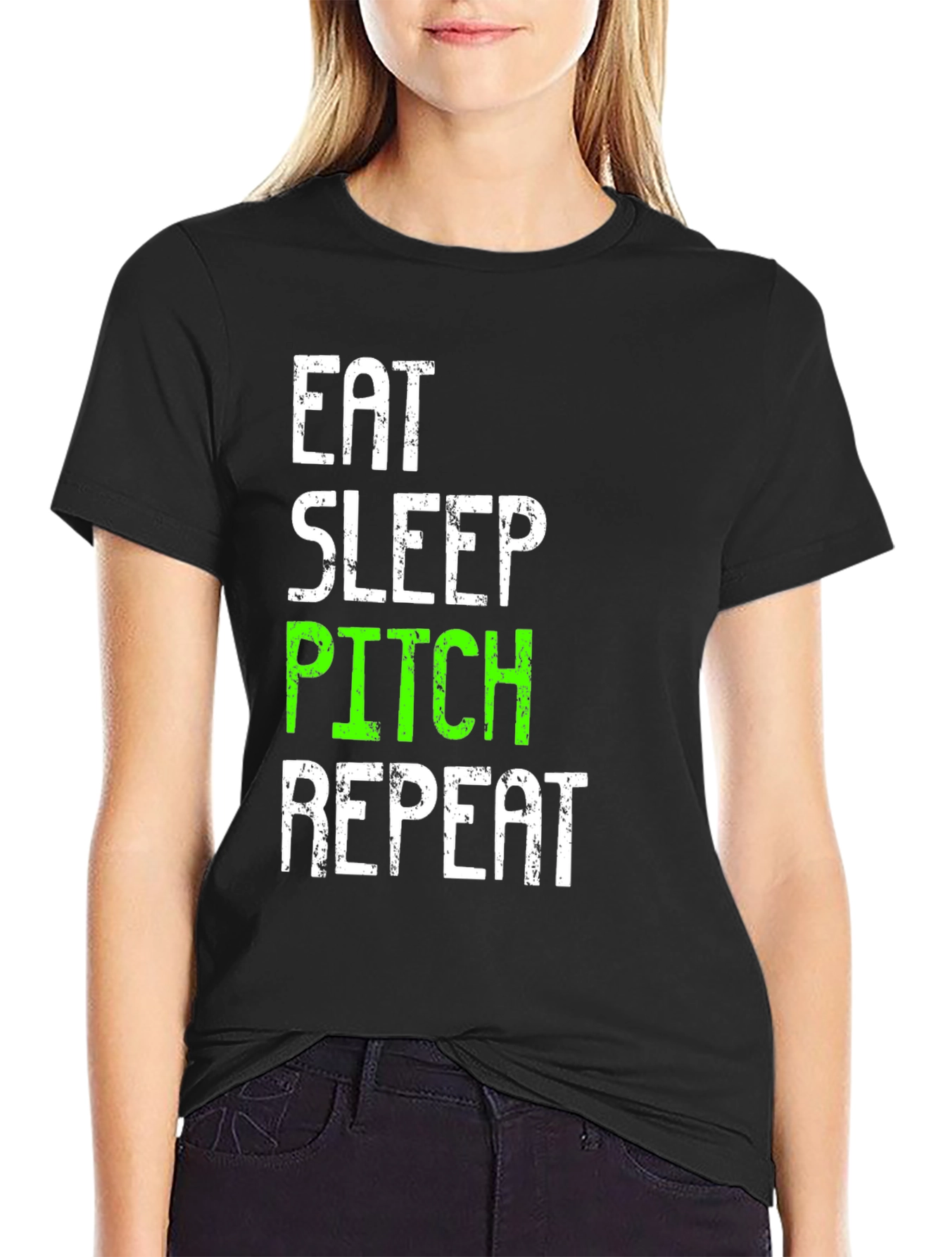Eat Sleep Pitch Repeat T-Shirt - Baseball