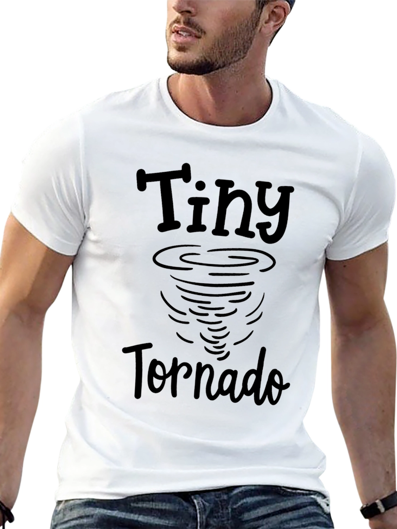 Tiny Tornado Graphic Tee - Black Cotton T-Shirt