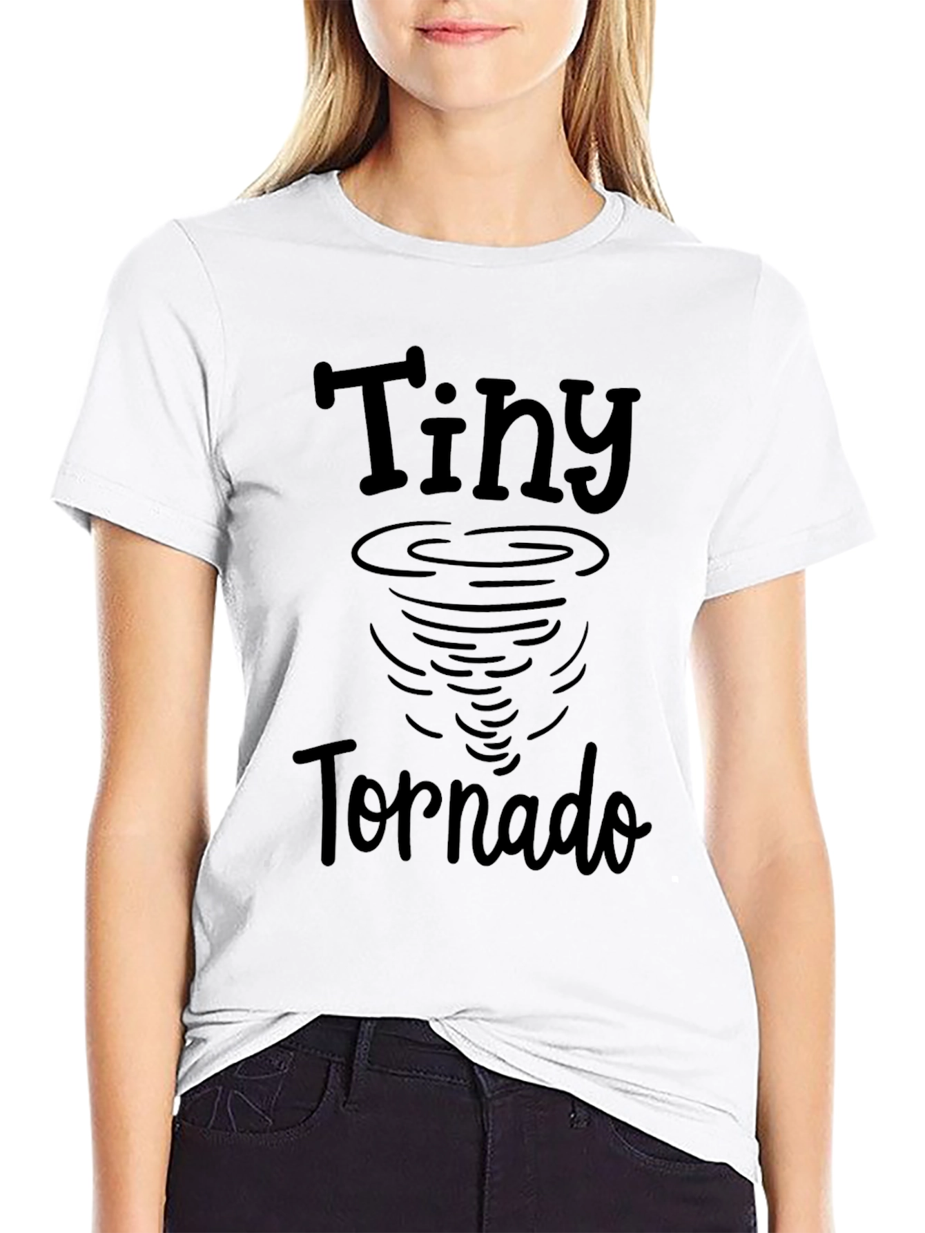 Tiny Tornado Graphic Tee - Black Cotton T-Shirt