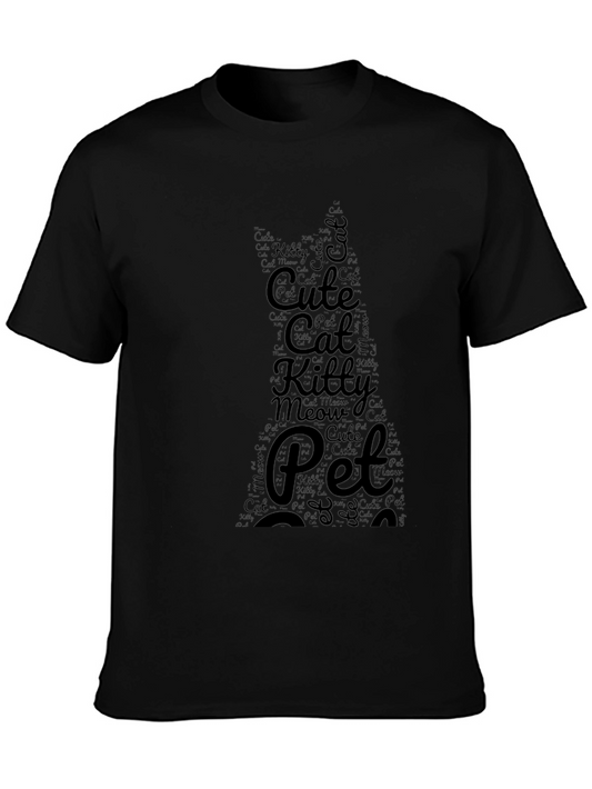 Cute Cat Word Art T-Shirt - Pet Lover Tee