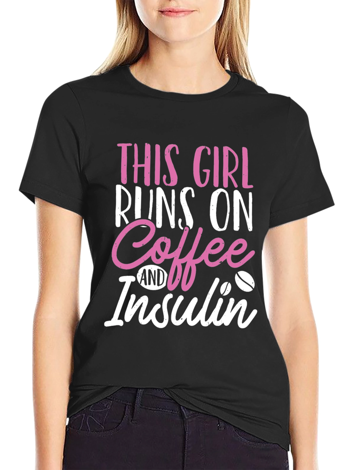 This Girl Runs on Coffee & Insulin Graphic Tee