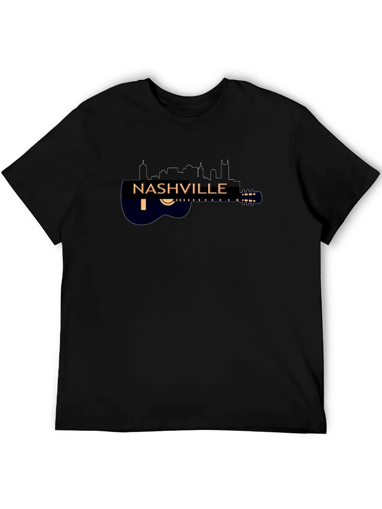 Nashville Skyline Guitar Black Graphic Tee