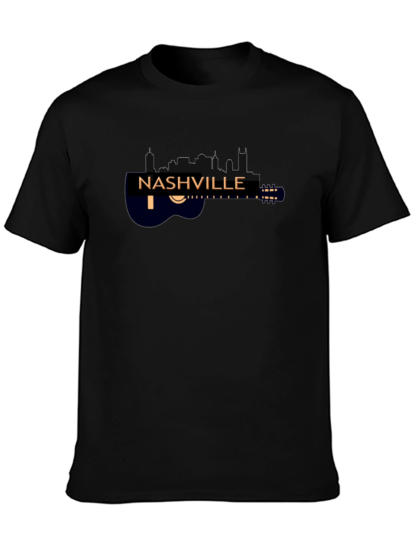 Nashville Skyline Guitar Black Graphic Tee