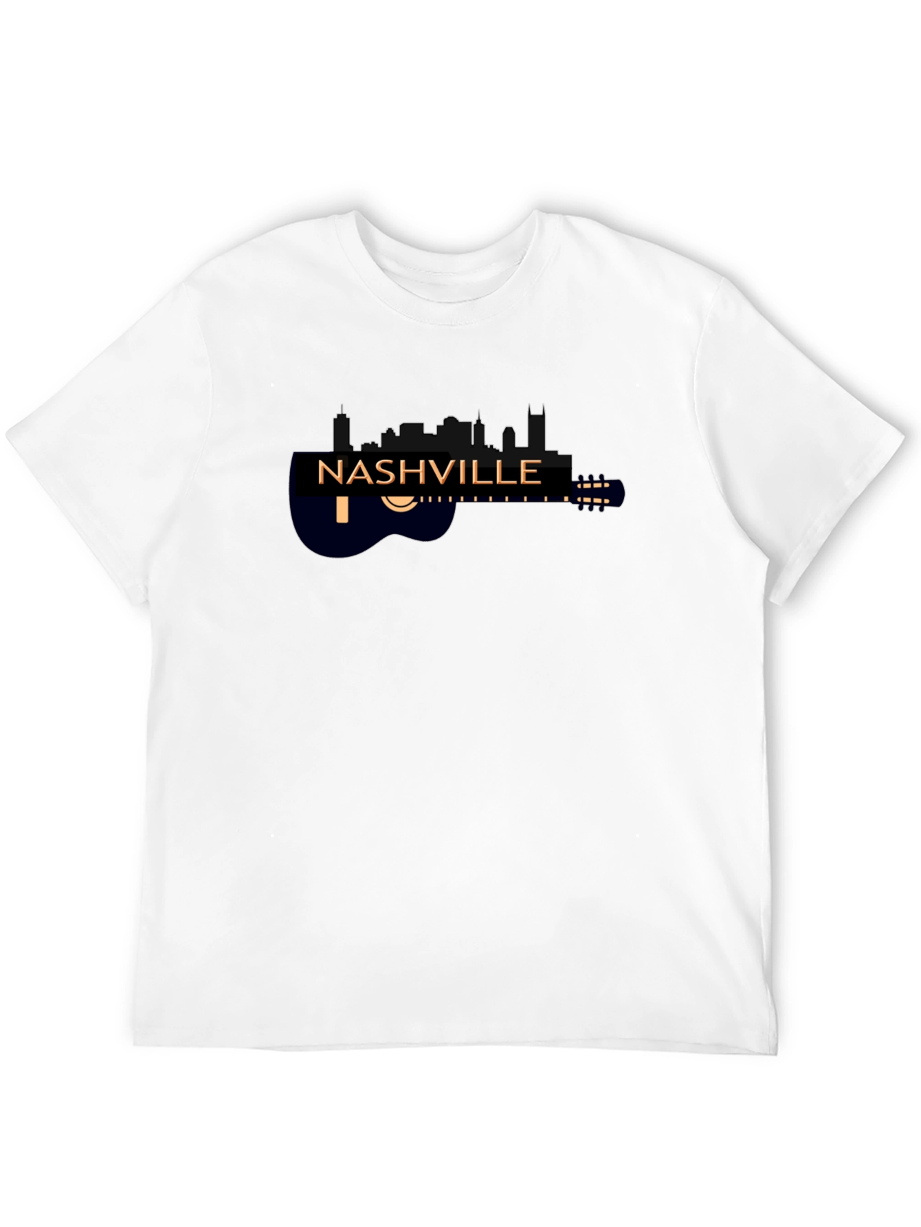 Nashville Skyline Guitar Black Graphic Tee
