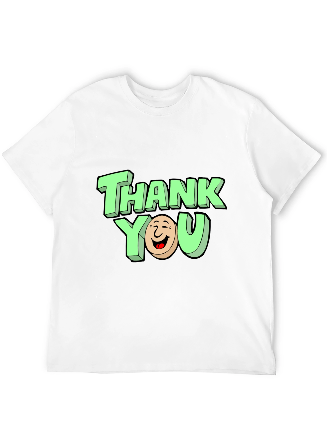 Thank You Graphic Print Black T-Shirt