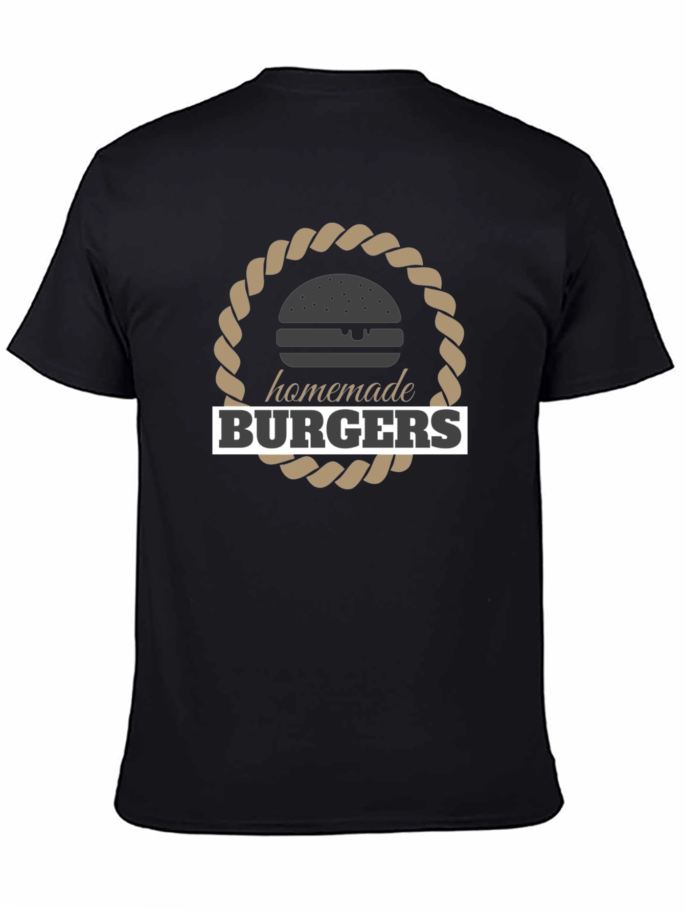 Homemade Burgers Black Graphic T-Shirt