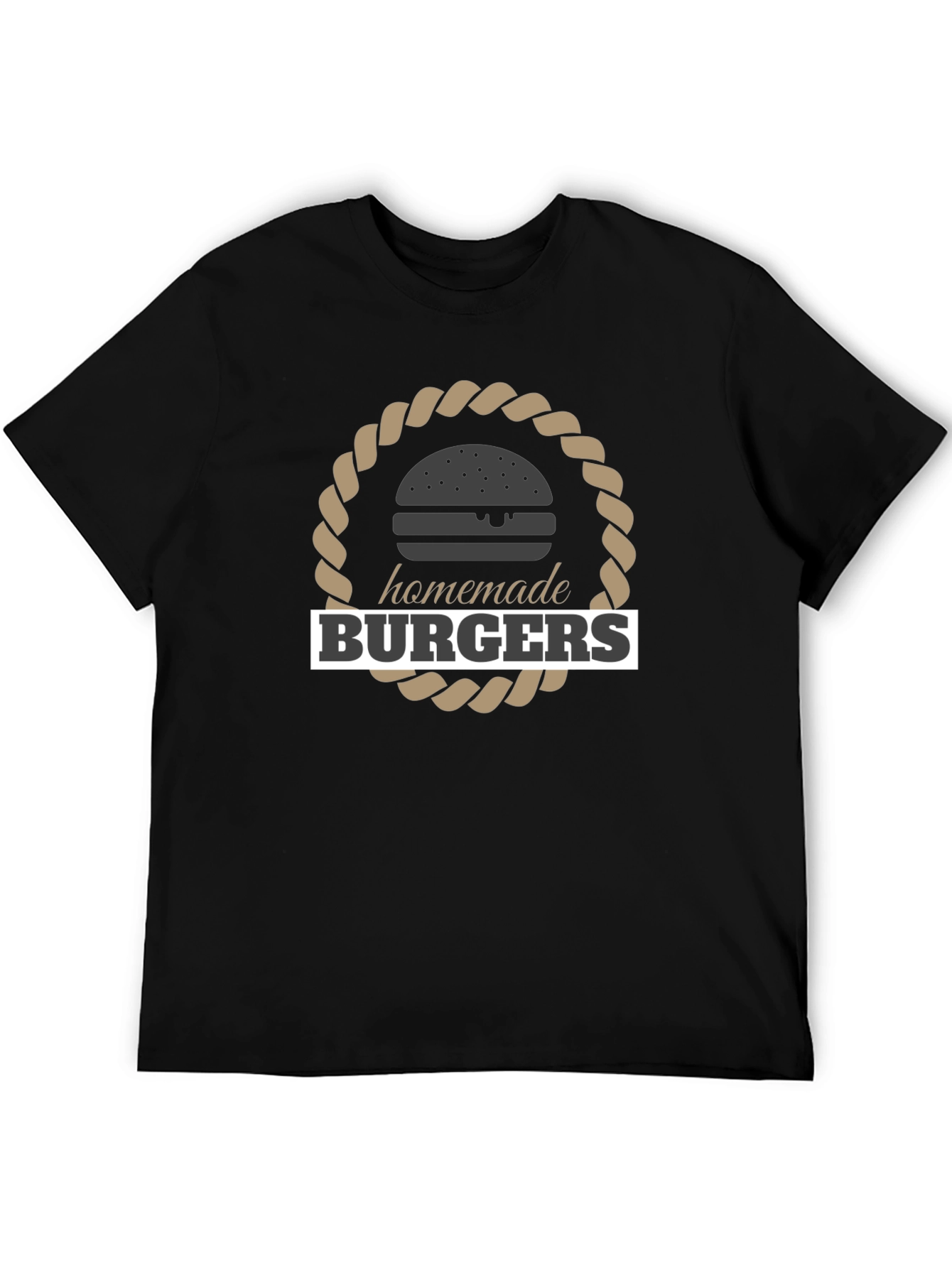 Homemade Burgers Black Graphic T-Shirt