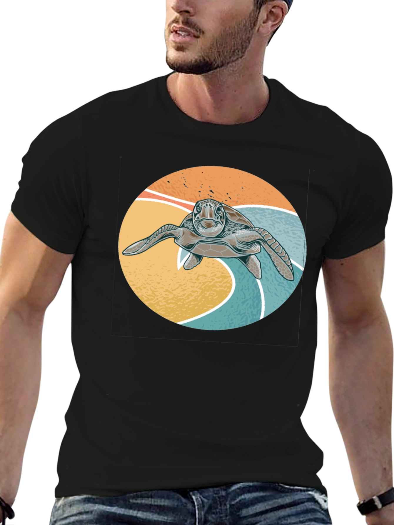Turtle Graphic Tee - Surf Style
