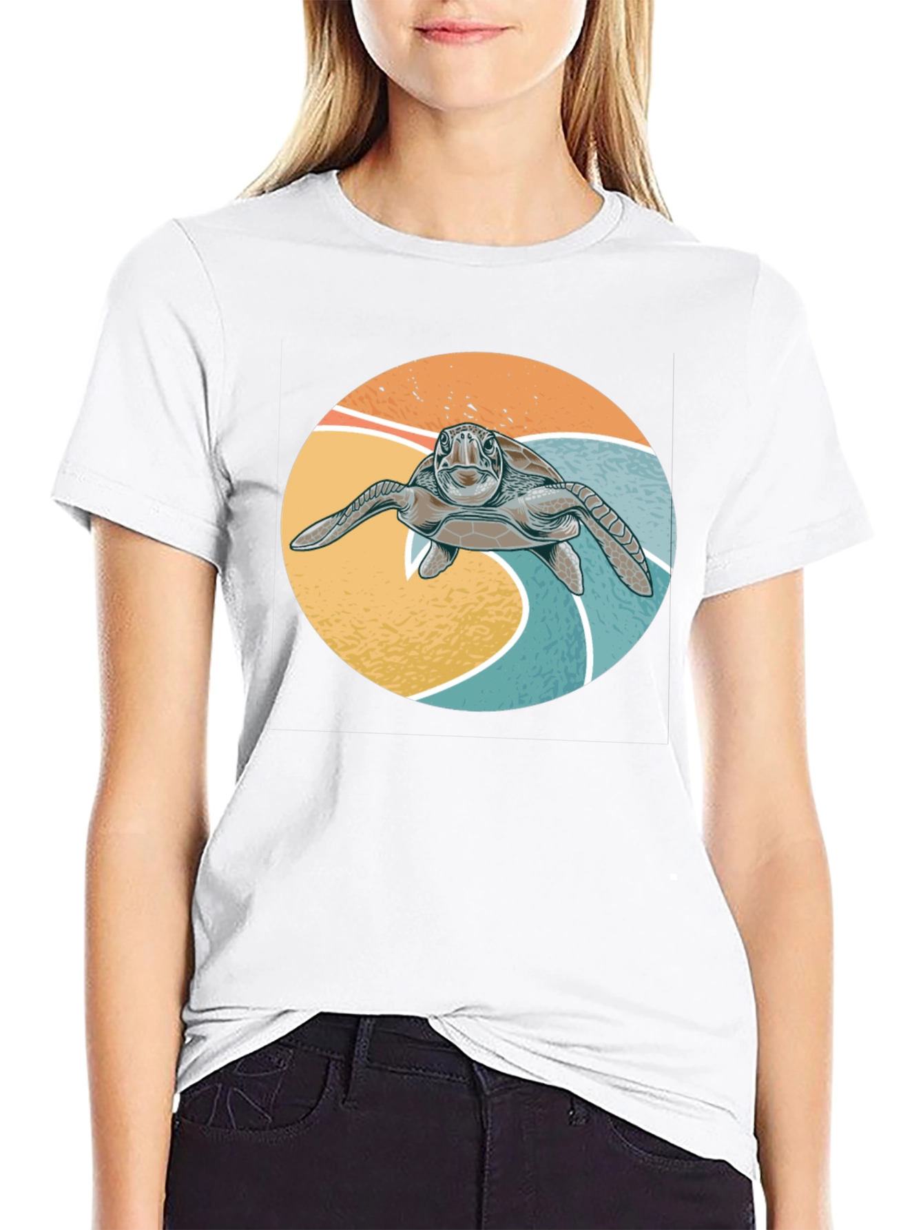 Turtle Graphic Tee - Surf Style