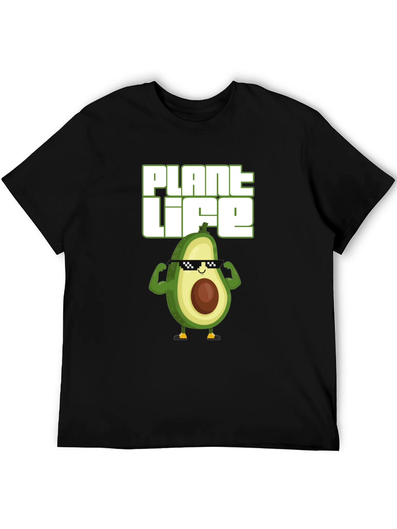 Plant Life Avocado Muscle T-Shirt - Funny Vegan Tee