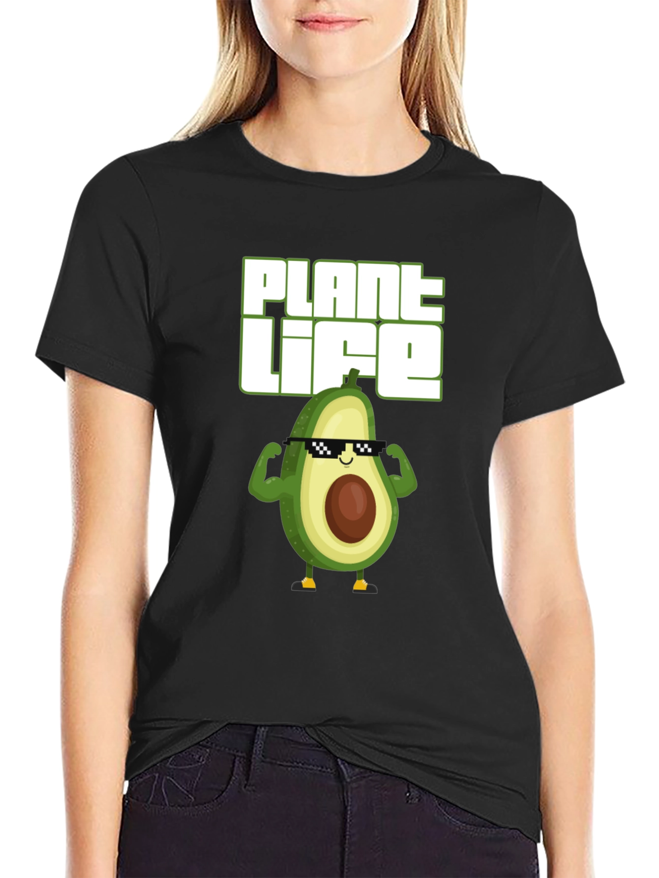 Plant Life Avocado Muscle T-Shirt - Funny Vegan Tee