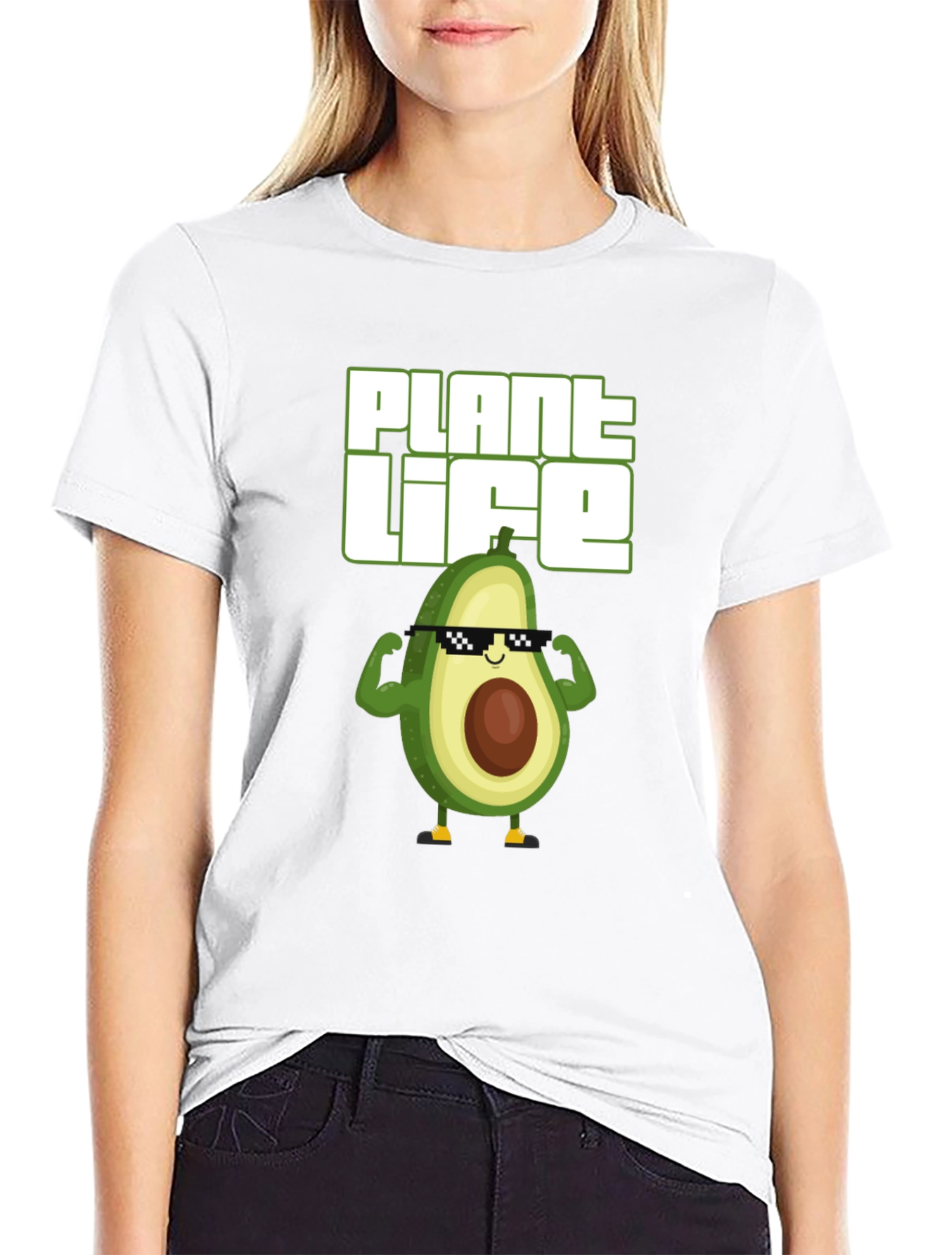 Plant Life Avocado Muscle T-Shirt - Funny Vegan Tee