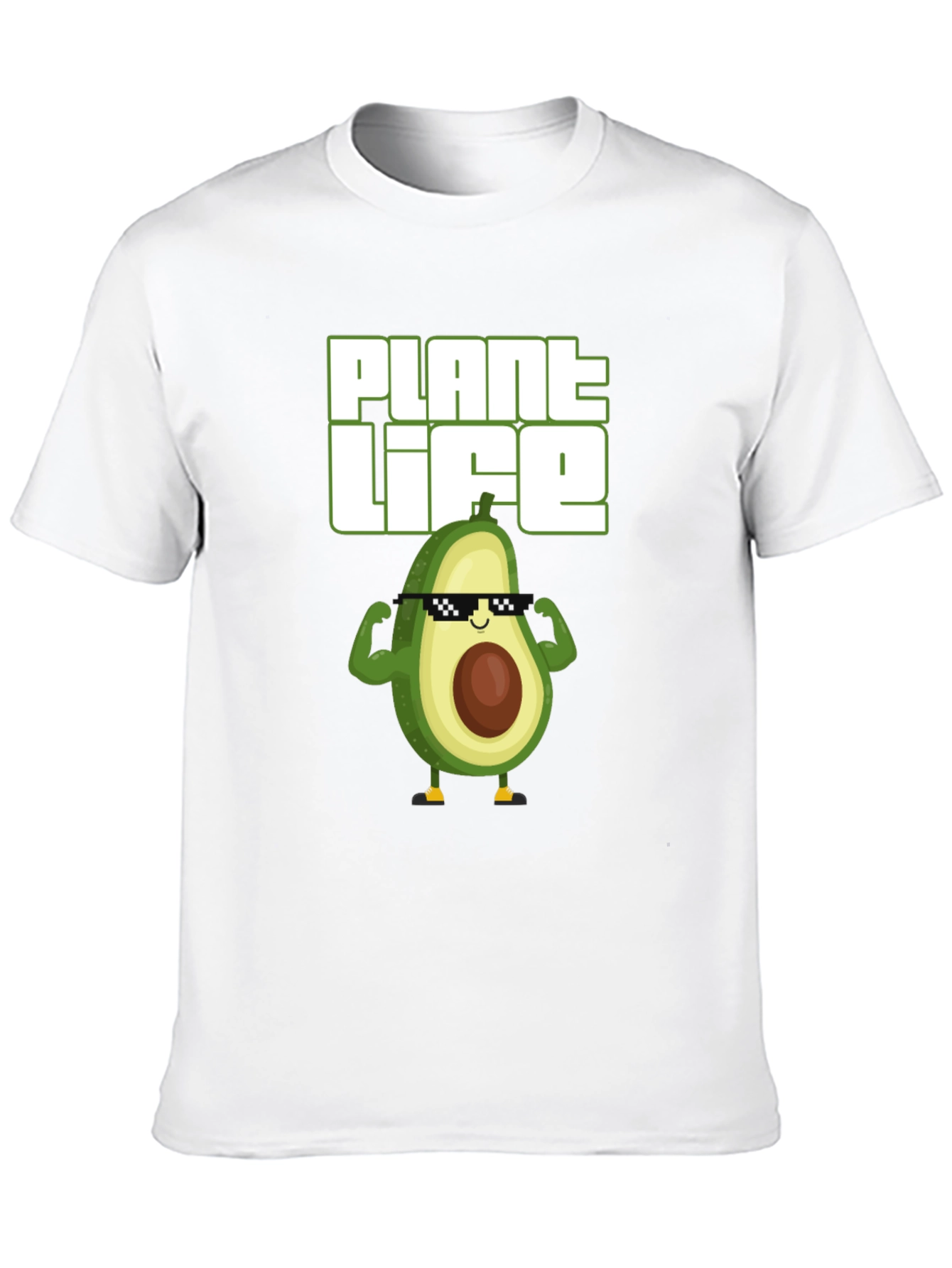Plant Life Avocado Muscle T-Shirt - Funny Vegan Tee