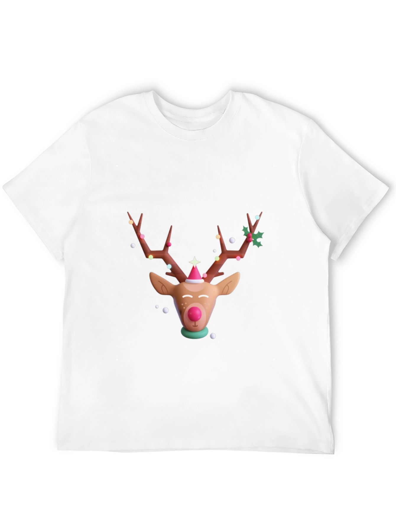Festive Reindeer Graphic T-Shirt - Holiday Cheer