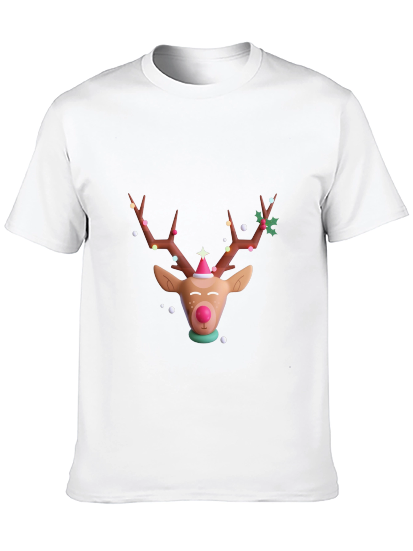 Festive Reindeer Graphic T-Shirt - Holiday Cheer