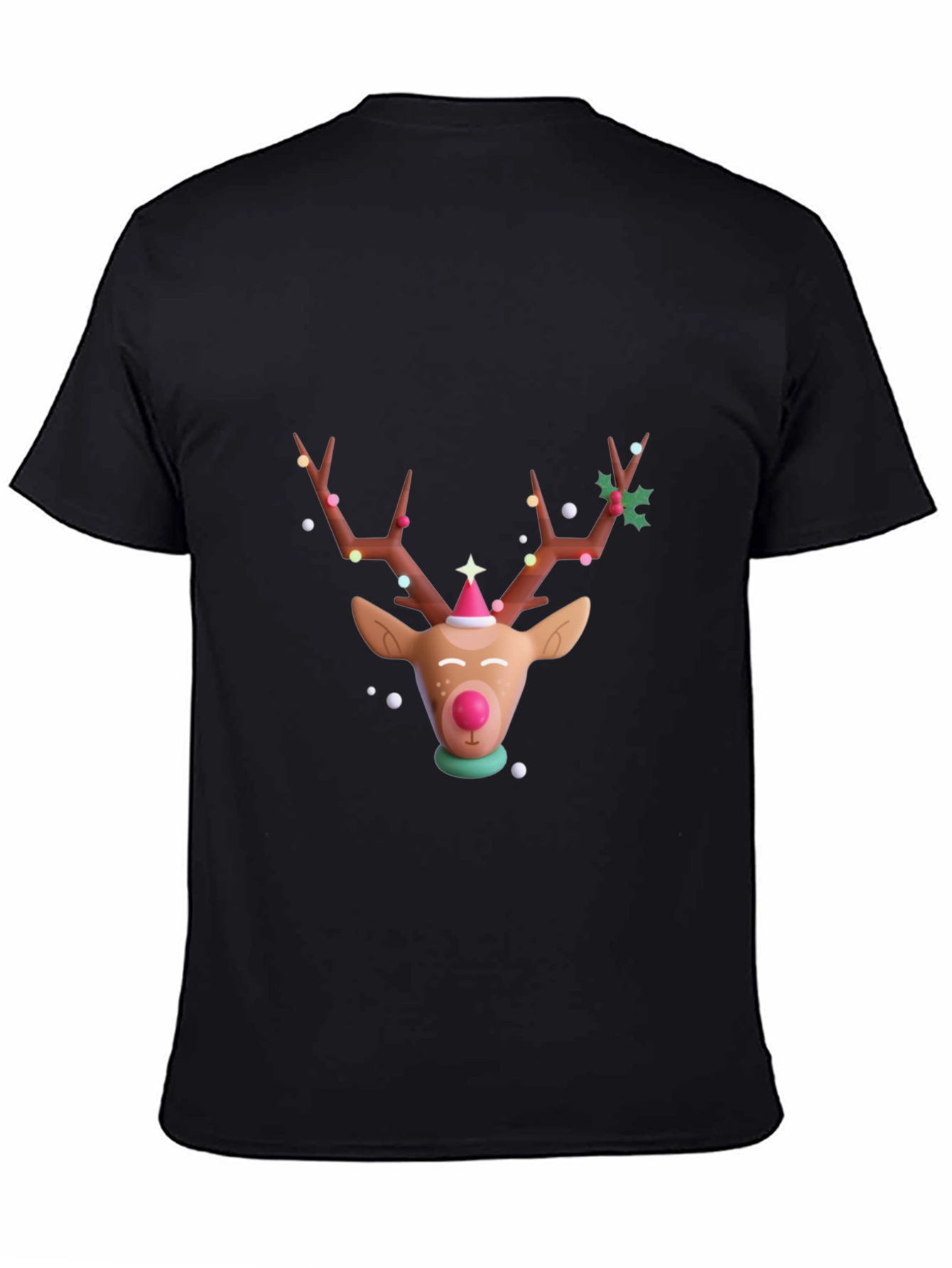 Festive Reindeer Graphic T-Shirt - Holiday Cheer
