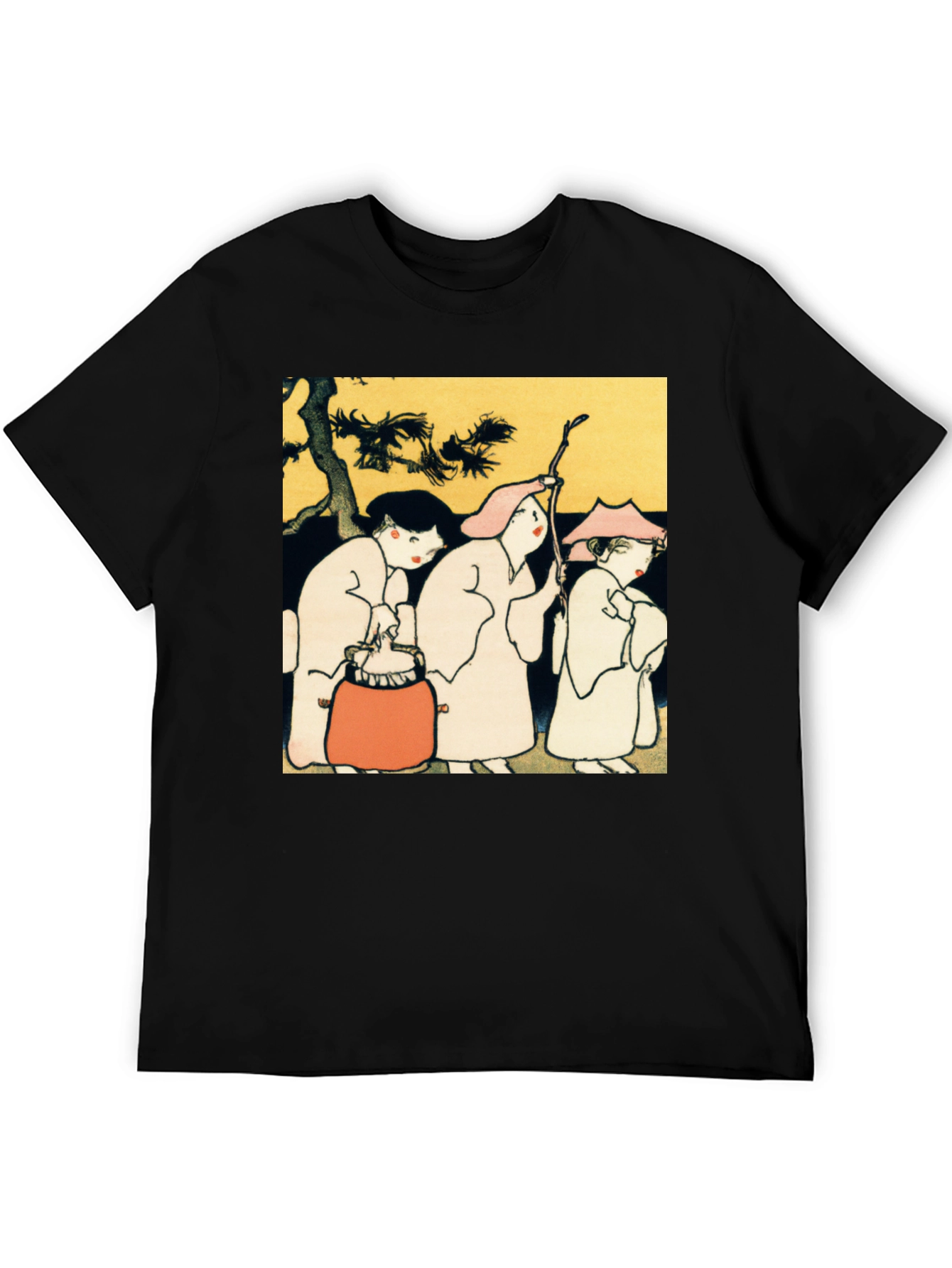 Artistic Print Black T-Shirt