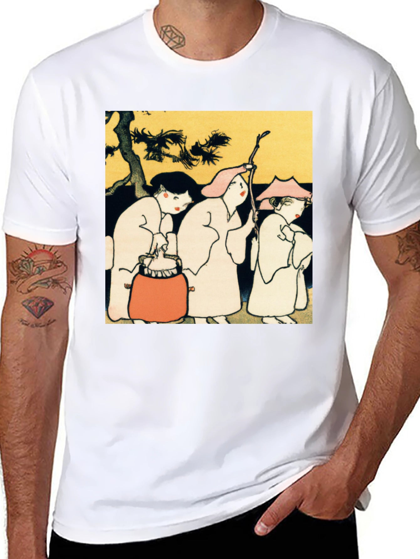Artistic Print Black T-Shirt