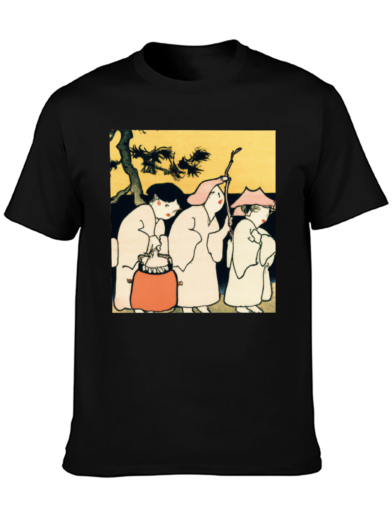 Artistic Print Black T-Shirt