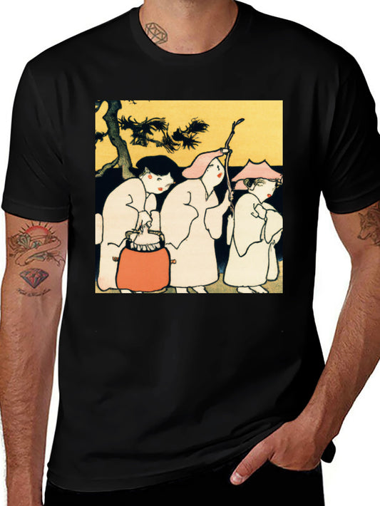 Artistic Print Black T-Shirt