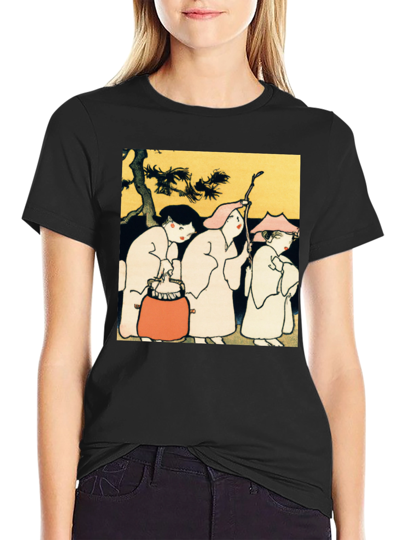 Artistic Print Black T-Shirt