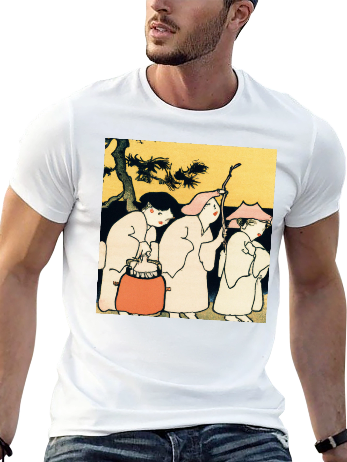 Artistic Print Black T-Shirt