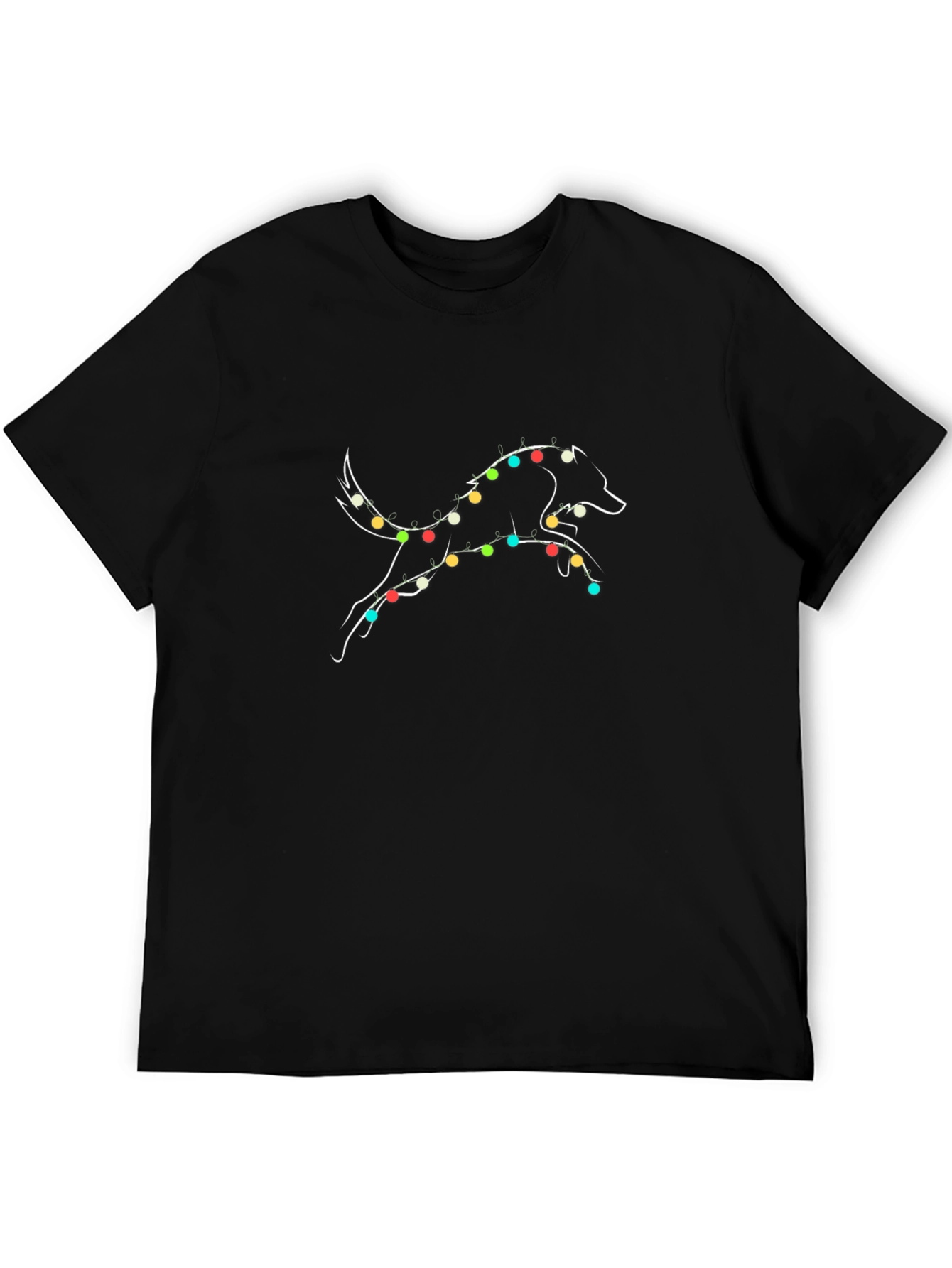 Festive Dog Christmas Lights T-Shirt