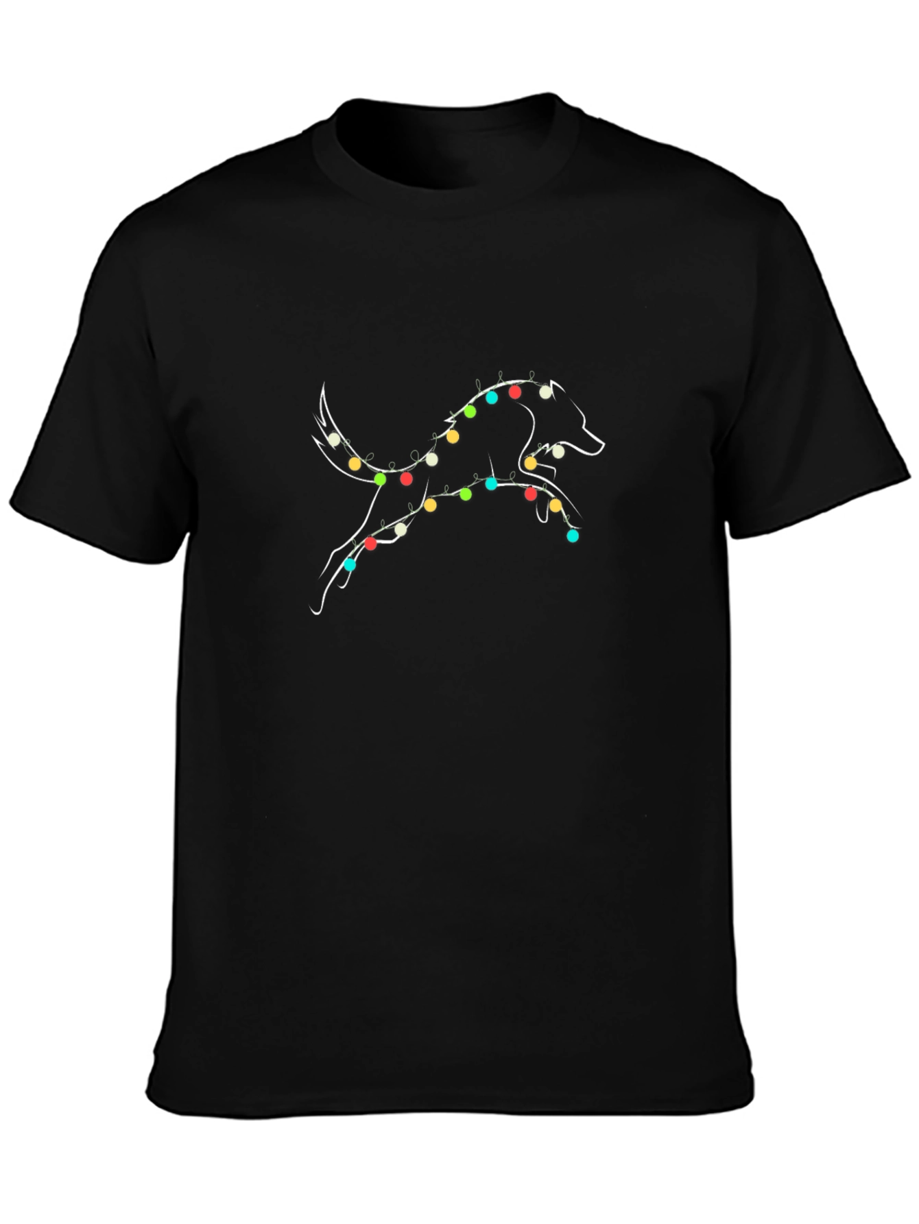 Festive Dog Christmas Lights T-Shirt