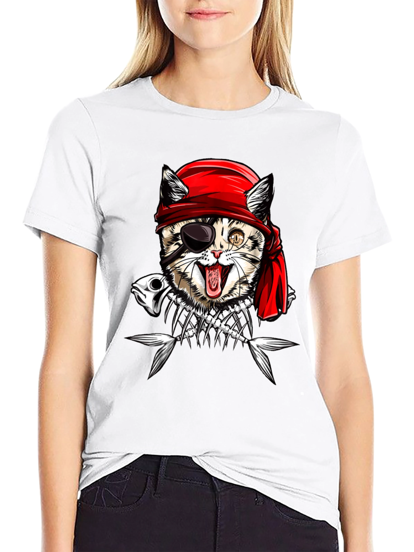 Pirate Cat Graphic T-Shirt
