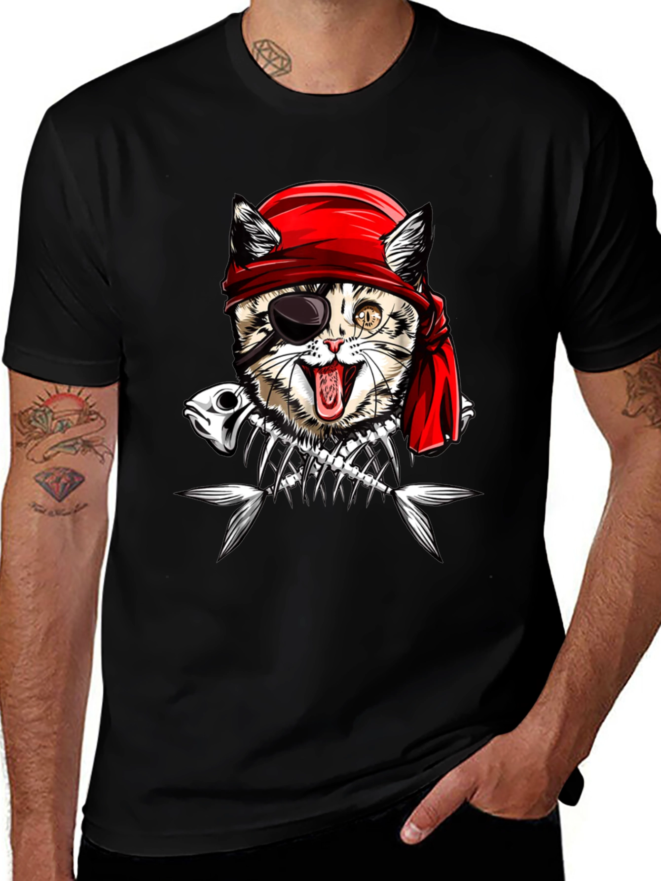 Pirate Cat Graphic T-Shirt