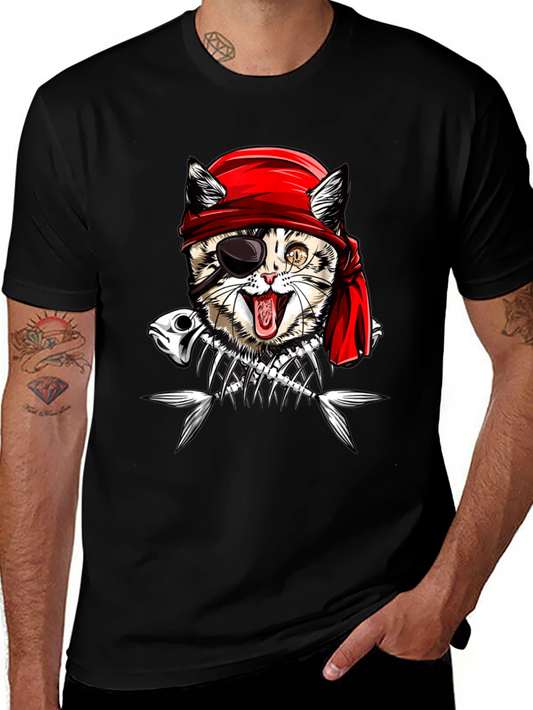 Pirate Cat Graphic T-Shirt
