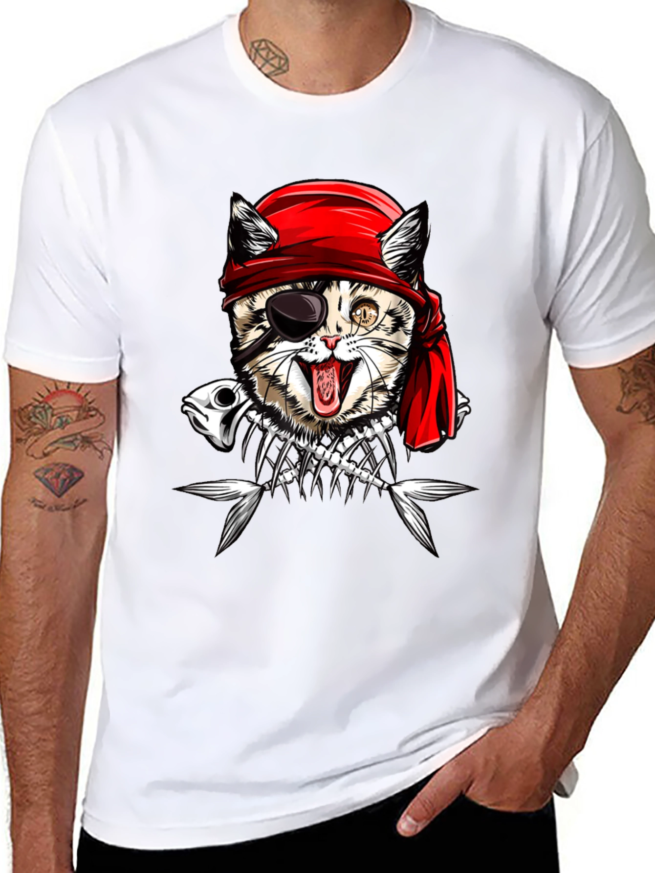 Pirate Cat Graphic T-Shirt