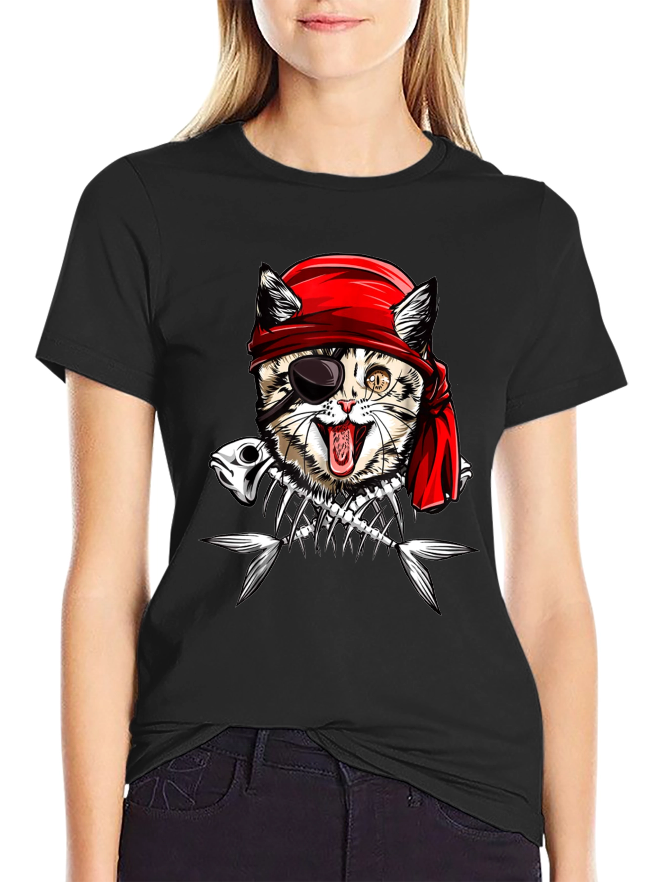 Pirate Cat Graphic T-Shirt