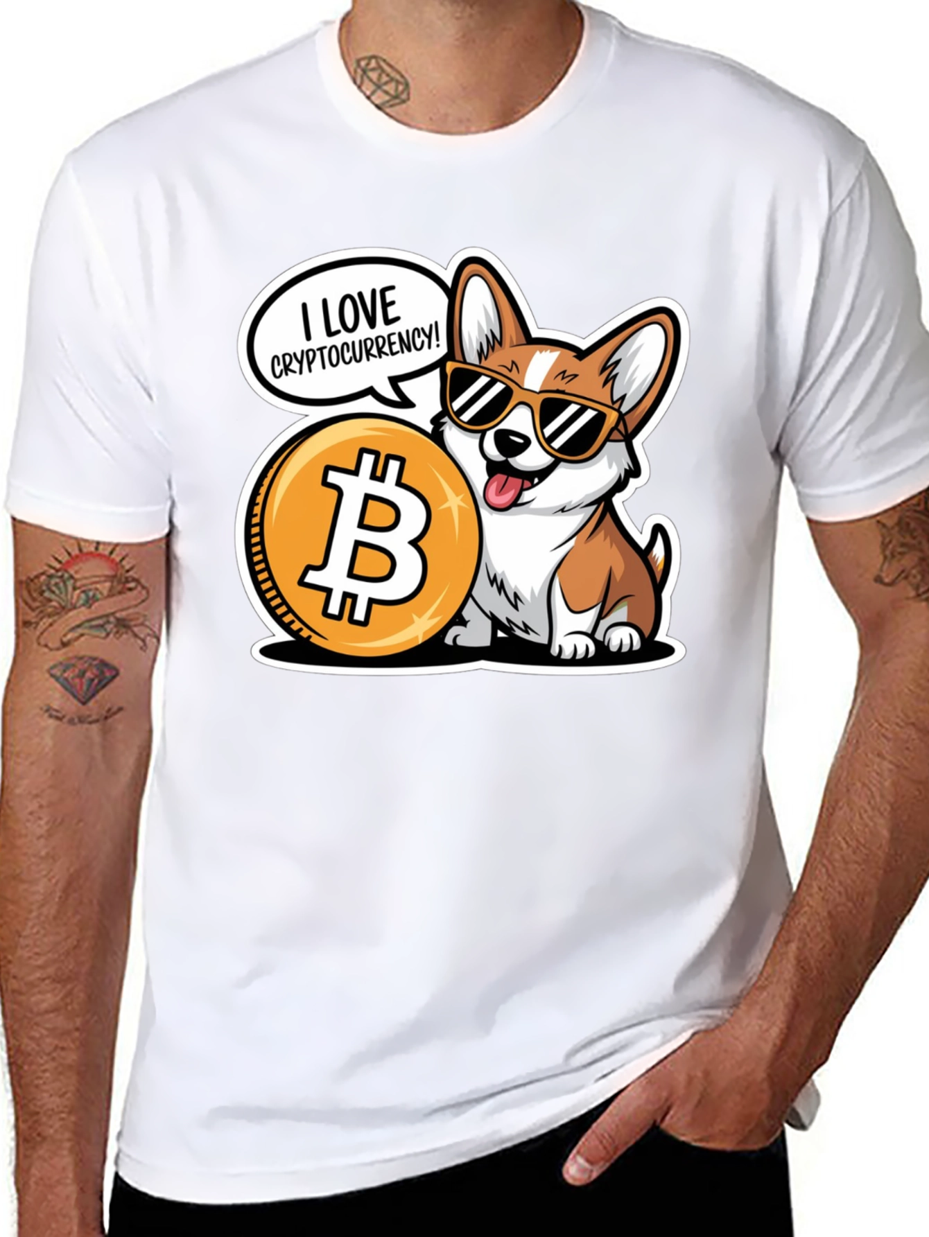 Crypto Corgi Bitcoin T-Shirt | Funny Crypto Dog Tee | Corgi Lover Graphic Shirt | Dog Lover Gift | Free Shipping $50+